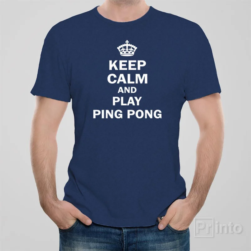 maroon graphic t-shirts vibrant -Keep calm and play ping pong - T-shirt