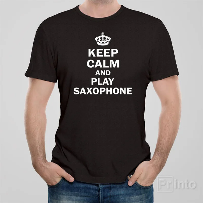 lilac ribbed t-shirts textured -Keep calm and play saxophone