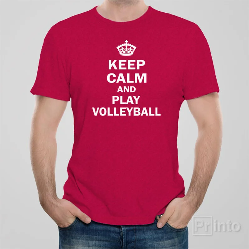 taupe festival t-shirts trendy -Keep calm and play volleyball - T-shirt