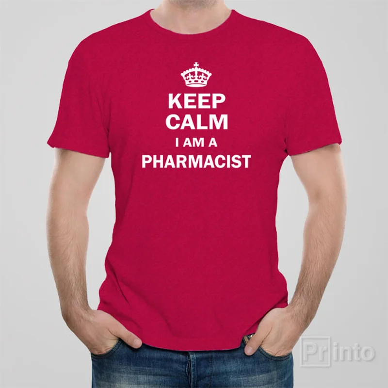 lilac lightweight t-shirts summer -Keep calm I am a pharmacist - T-shirt