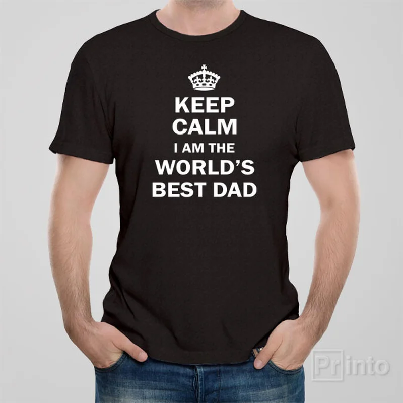 taupe henley t-shirts smart -Keep calm I am the world's best Dad