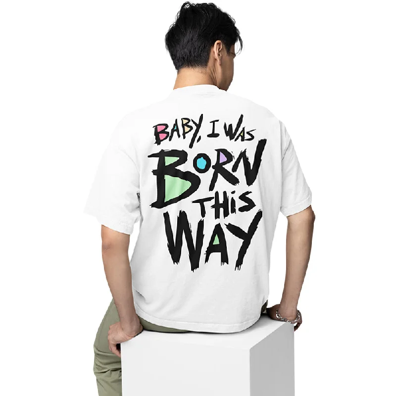 teal ribbed t-shirts textured -Lady Gaga Oversized T shirt - Born This Way