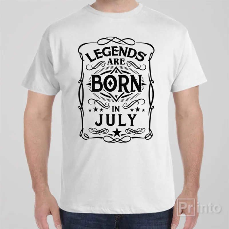 teal vintage wash t-shirts casual -Legends are born in July - T-shirt