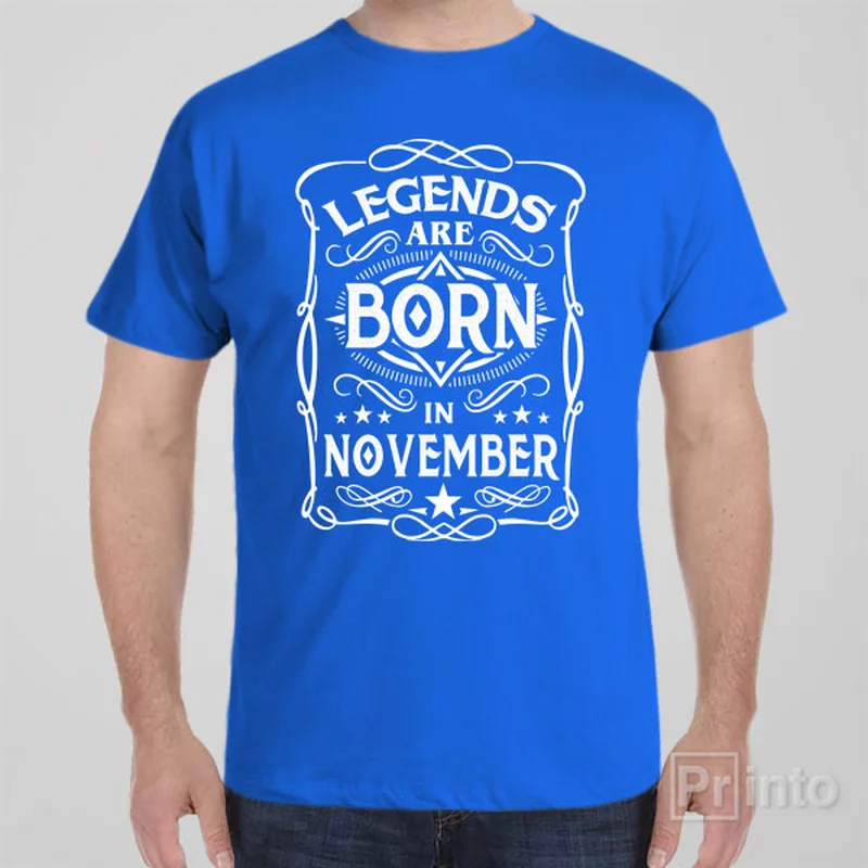 heather grey slim fit t-shirts sleek -Legends are born in November - T-shirt