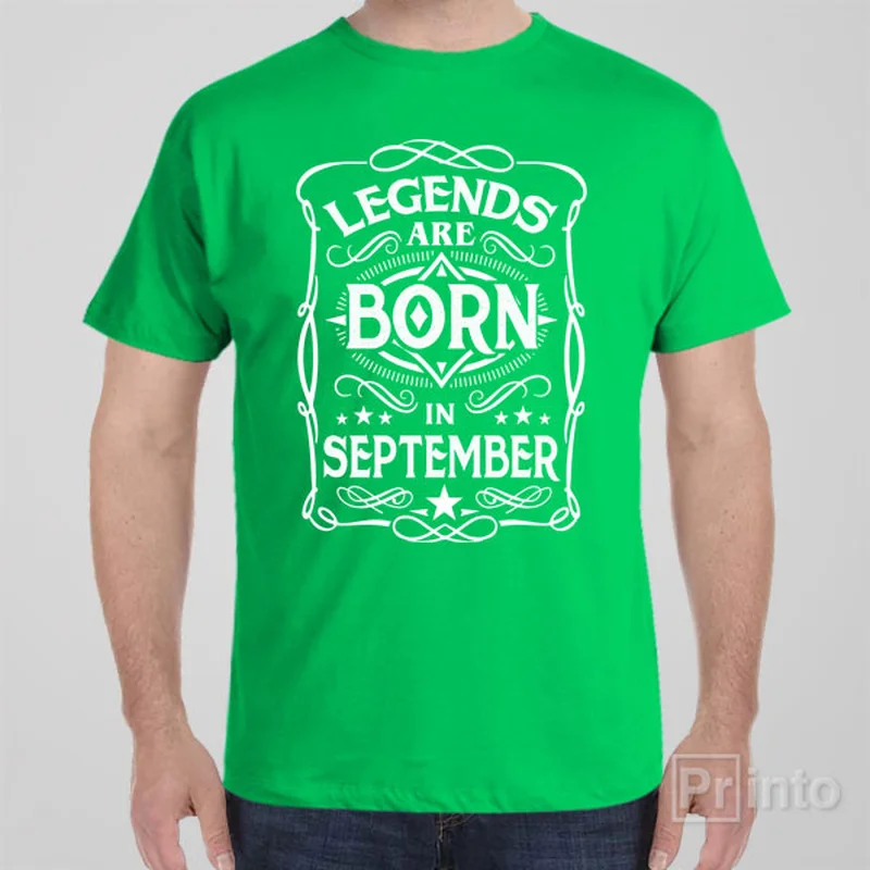 coral longline t-shirts modern -Legends are born in September - T-shirt