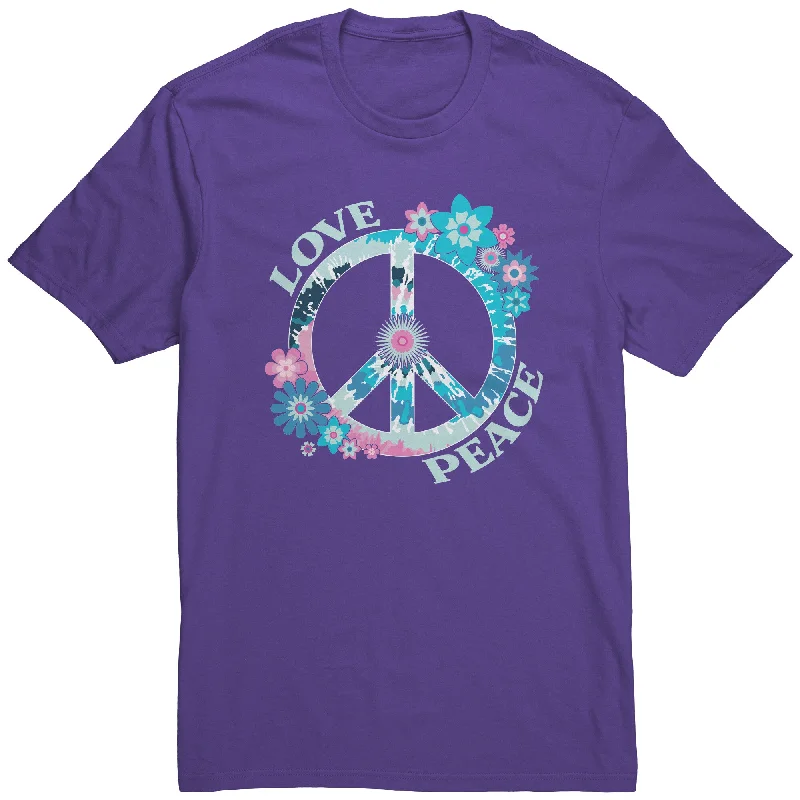 indigo quote t-shirts witty -LOVE and PEACE Floral Peace Sign Unisex T-Shirt