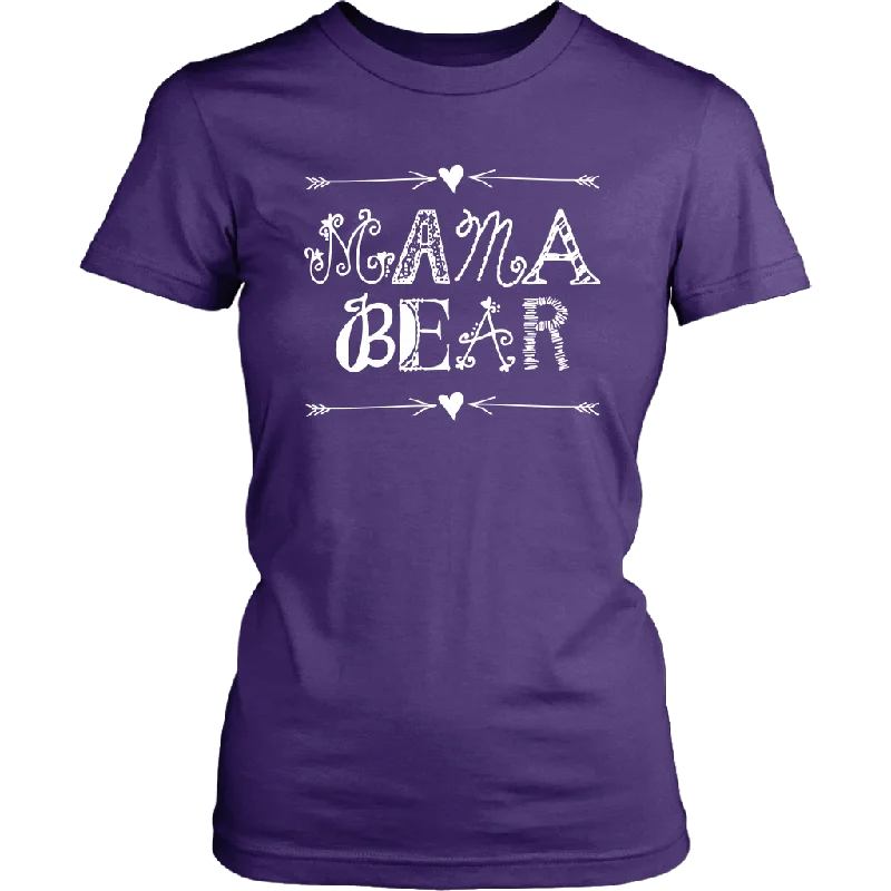 lilac eco cotton t-shirts green -MAMA BEAR Design Women's Short Sleeve T-Shirt