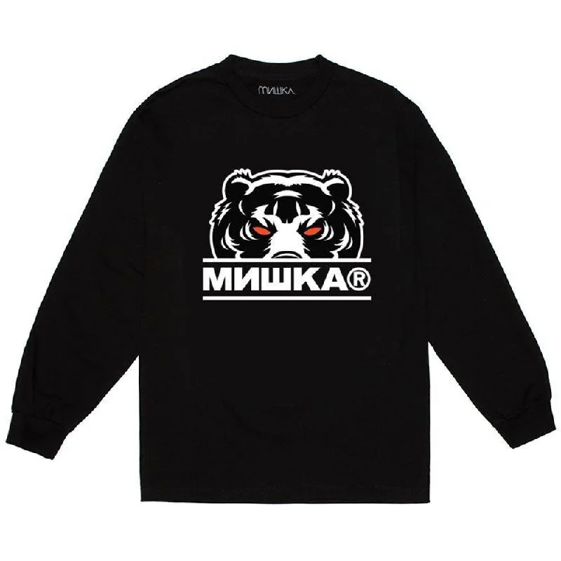 coral slim fit t-shirts sleek -Mishka Death Adder Lockup Long Sleeve T-Shirt Black