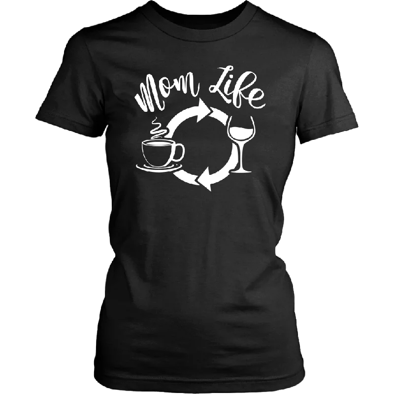 teal tie-dye t-shirts funky -MOM LIFE, Coffee, Repeat Women's T-Shirt