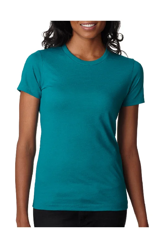 olive longline t-shirts modern -Next Level Womens CVC Jersey Short Sleeve Crewneck T-Shirt - Teal Green