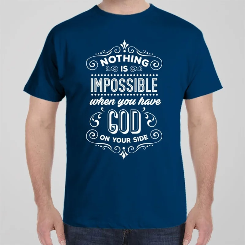 indigo floral t-shirts boho -Nothing is impossible T-shirt