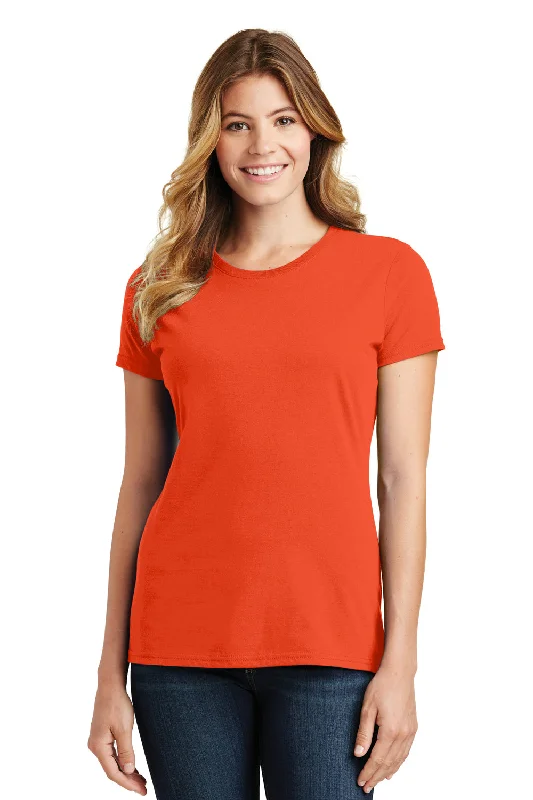 soft beige cropped t-shirts chic -Port & Company Womens Fan Favorite Short Sleeve Crewneck T-Shirt - Orange