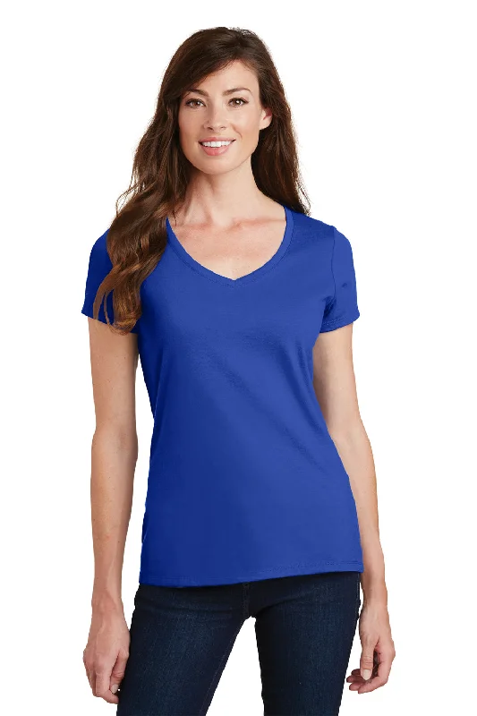 maroon eco cotton t-shirts green -Port & Company Womens Fan Favorite Short Sleeve V-Neck T-Shirt - True Royal Blue