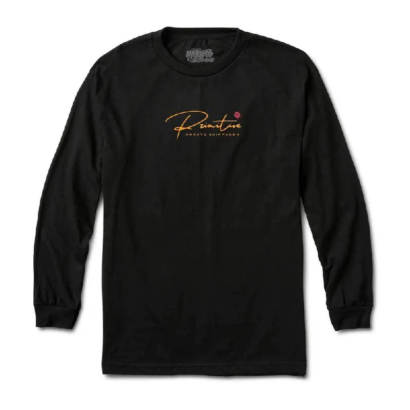 soft beige workout t-shirts breathable -Primitive Skate x Naruto Know Pain Long Sleeve T-Shirt Black