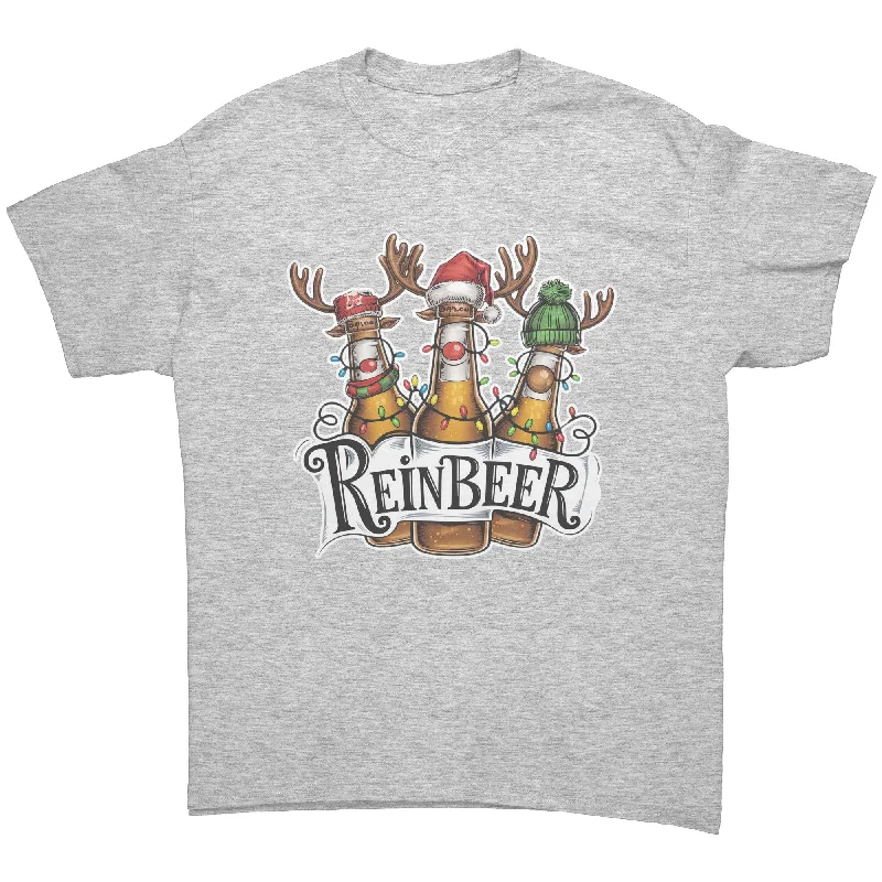 sage green lightweight t-shirts summer -Reinbeer Reindeer Beer Christmas Unisex T-Shirt