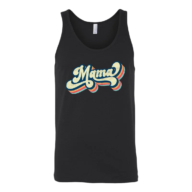 lilac floral t-shirts boho -Retro 70's MAMA Women's Unisex Tanktop