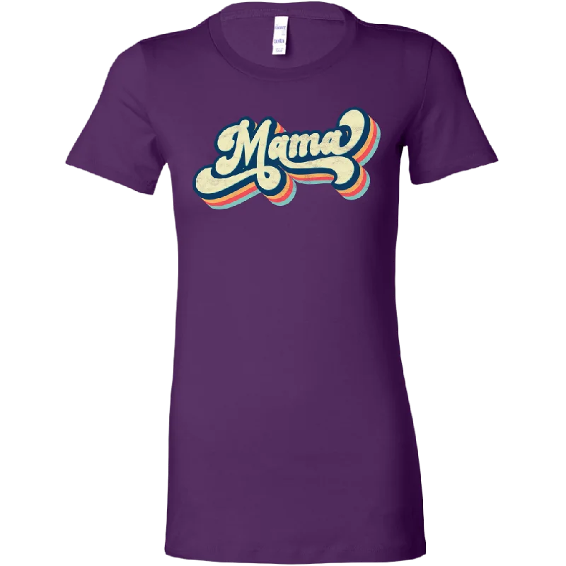 lilac ribbed t-shirts textured -Retro 70's MAMA Women's Women's T-Shirt