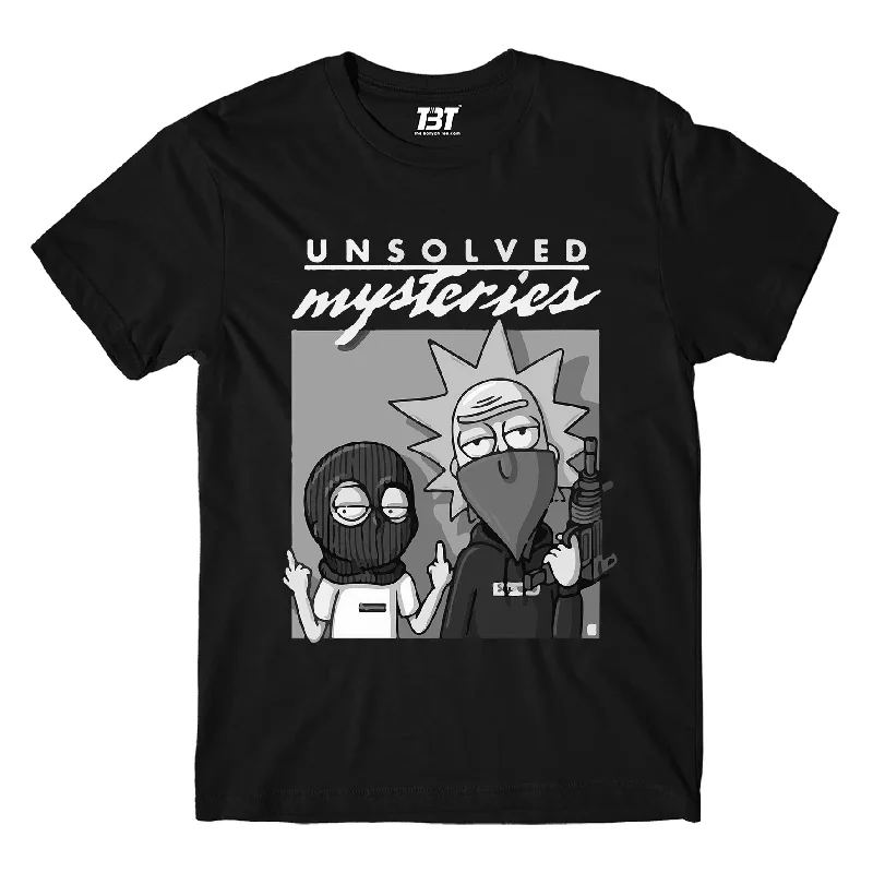 taupe long sleeve t-shirts cozy -Rick and Morty T shirt - Unsolved Mysteries