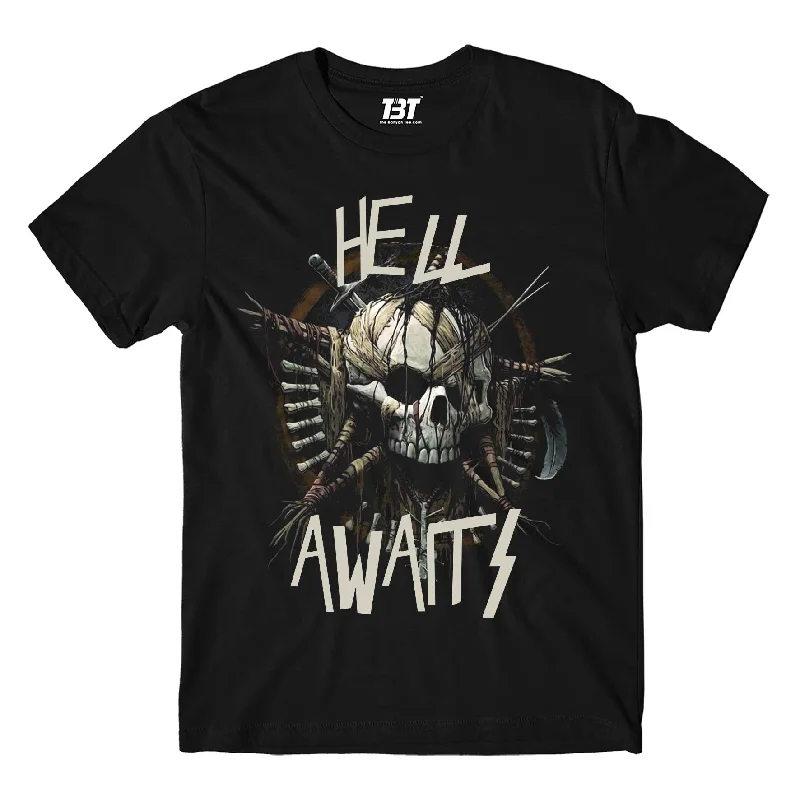 indigo crew neck t-shirts basic -Slayer T shirt - Hell Awaits