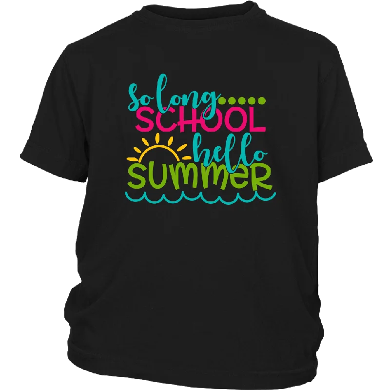 taupe festival t-shirts stylish -So Long School, Hello Summer Kids / Youth T-Shirt