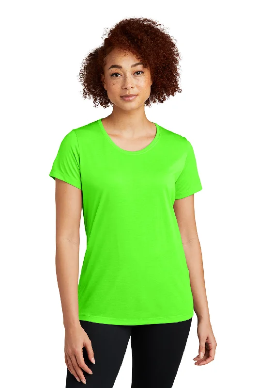 peach eco cotton t-shirts green -Sport-Tek Womens Competitor Moisture Wicking Short Sleeve Scoop Neck T-Shirt - Neon Green