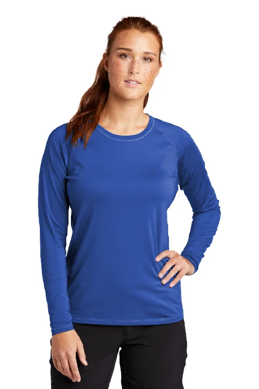 lilac performance t-shirts for gym -Sport-Tek Womens Rashguard Moisture Wicking Long Sleeve Crewneck T-Shirt - True Royal Blue