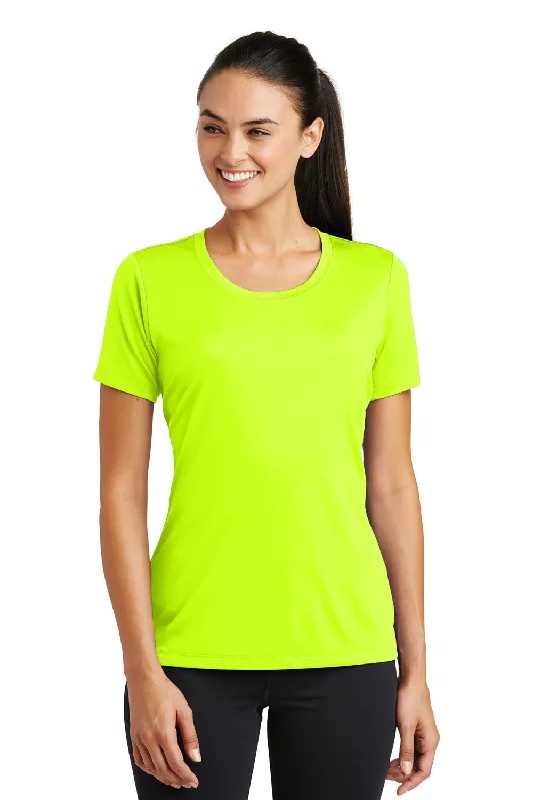 khaki tie-dye t-shirts funky -Sport-Tek Womens Tough Moisture Wicking Short Sleeve Crewneck T-Shirt - Neon Yellow - Closeout