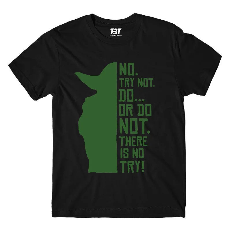 olive slim fit t-shirts sleek -Star Wars T shirt - There Is No Try - Yoda