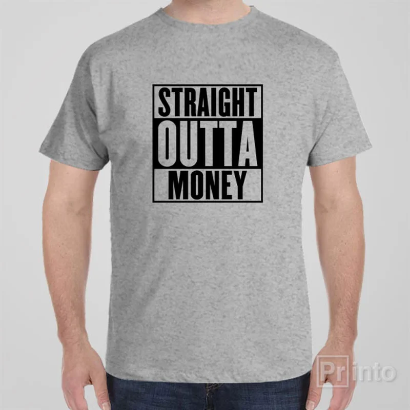 navy blue pocket t-shirts casual -Straight outta money - T-shirt