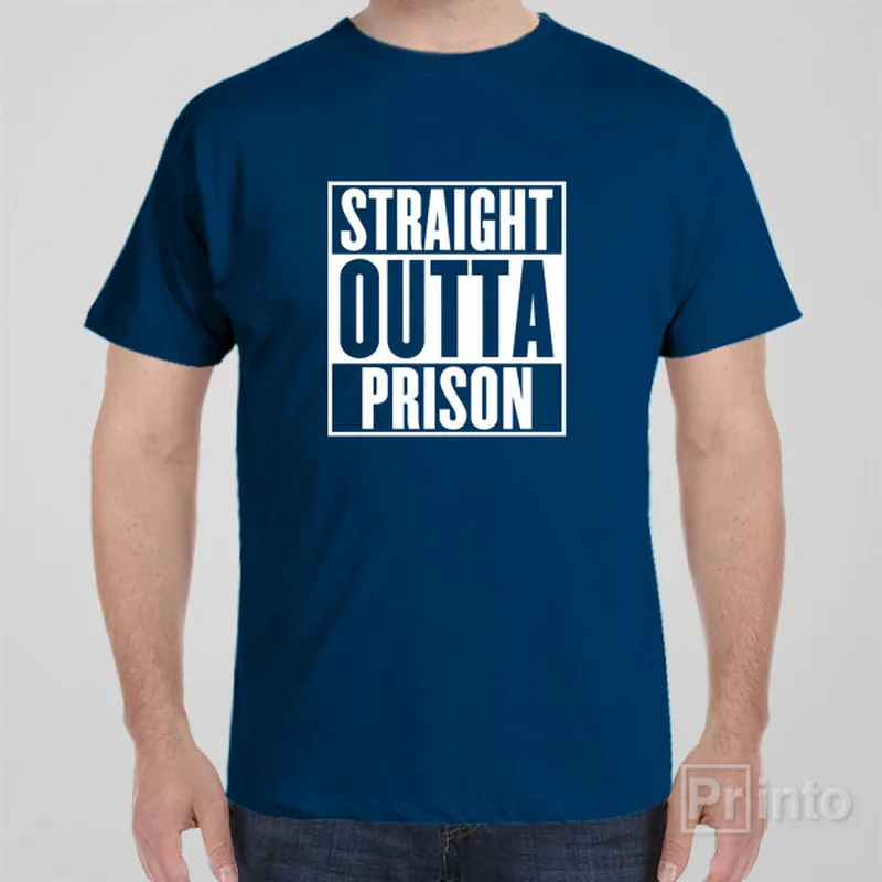 indigo long sleeve t-shirts cozy -Straight outta prison - T-shirt