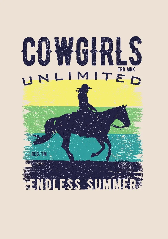 taupe minimalist t-shirts for men -"Summer" Cowgirls Unlimited