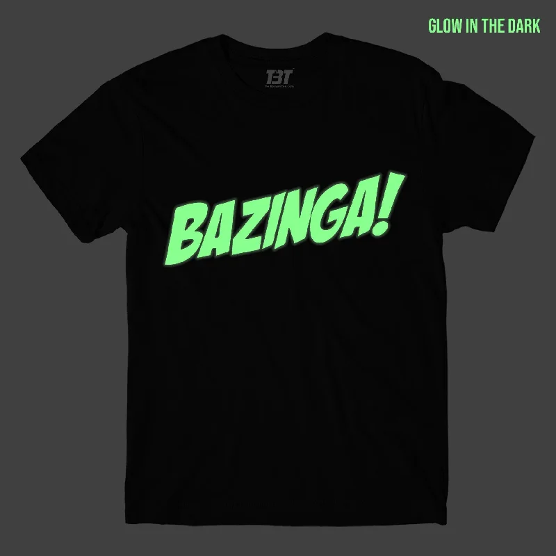 khaki eco-friendly t-shirts green -The Big Bang Theory Bazinga T shirt - Glow In The Dark