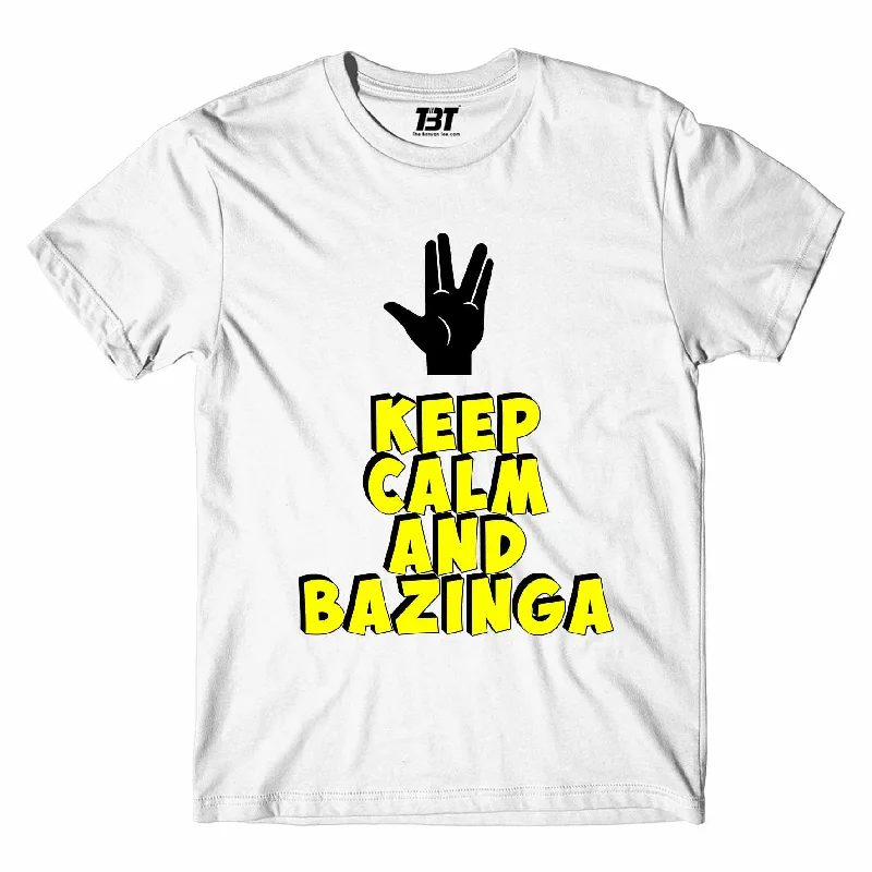 heather grey performance t-shirts for gym -The Big Bang Theory T shirt - Keep Calm & Bazinga