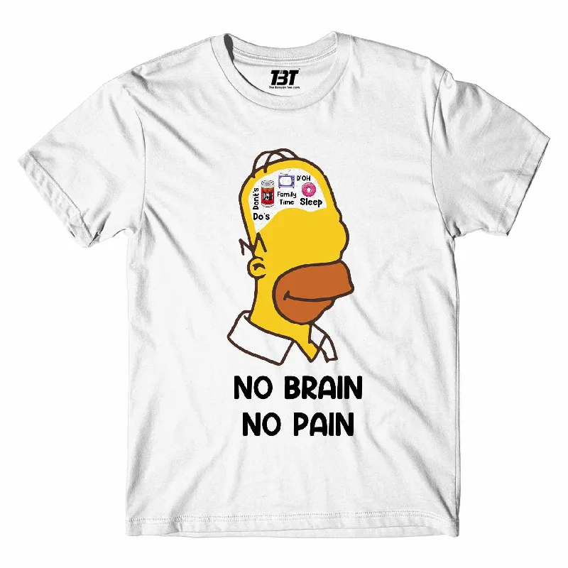 khaki oversized t-shirts relaxed -The Simpsons T shirt - No Brain No Pain