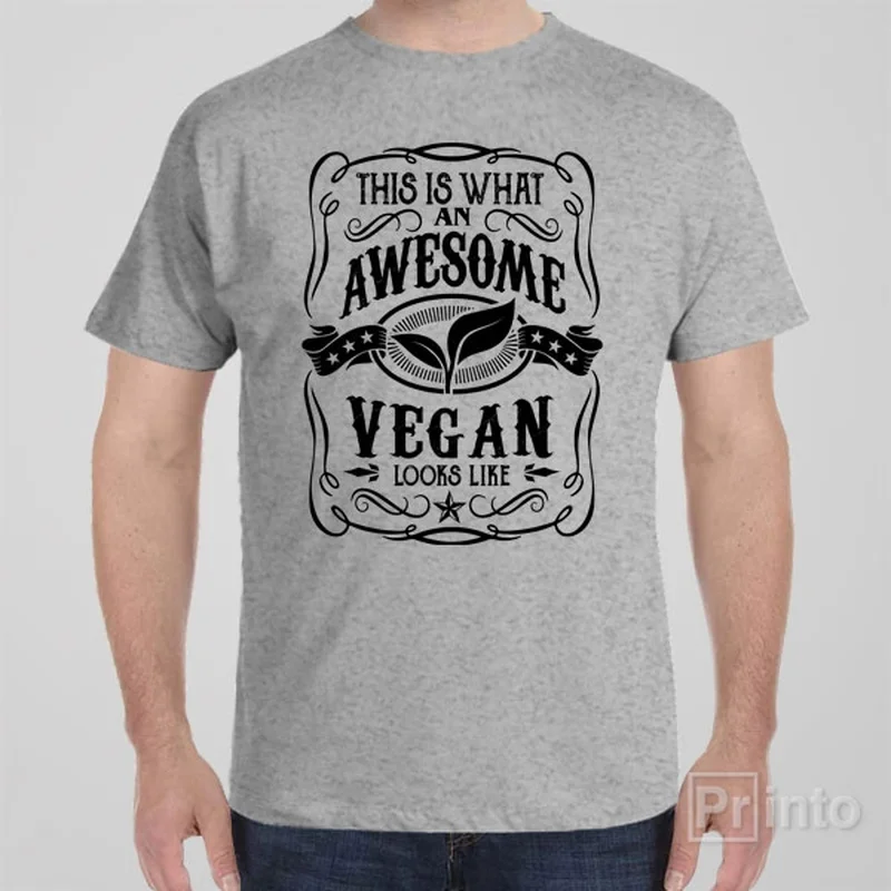 peach ribbed t-shirts textured -This is what an awesome vegan looks like - T-shirt