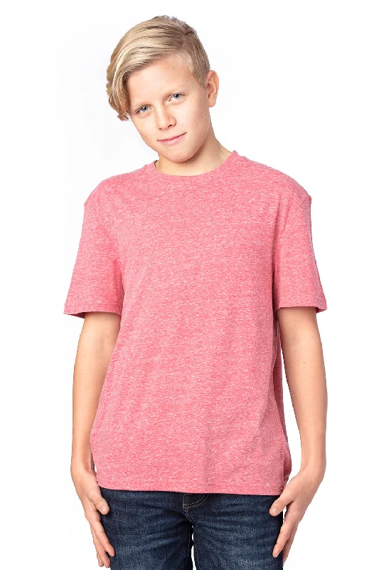 peach slim fit t-shirts sleek -Threadfast Apparel Youth Short Sleeve Crewneck T-Shirt - Red