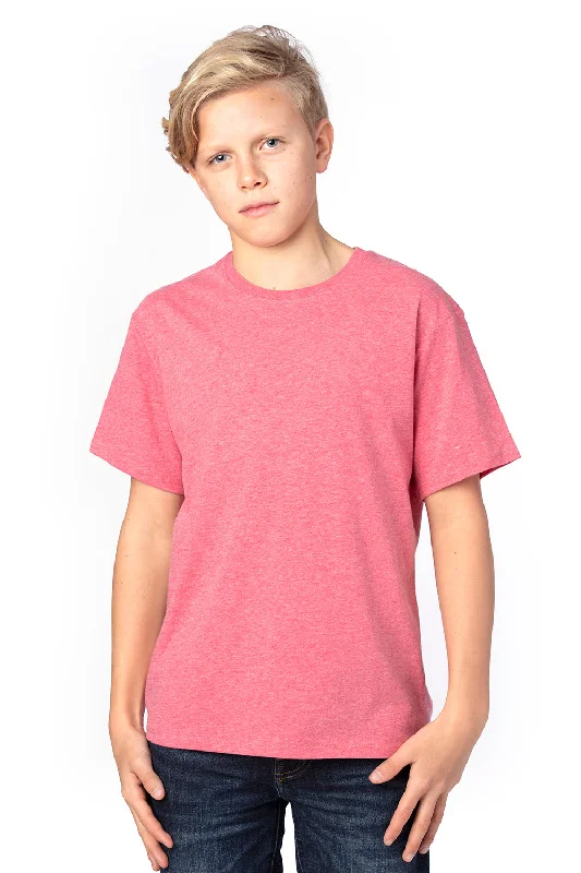 lilac festival t-shirts trendy -Threadfast Apparel Youth Ultimate Short Sleeve Crewneck T-Shirt - Heather Red