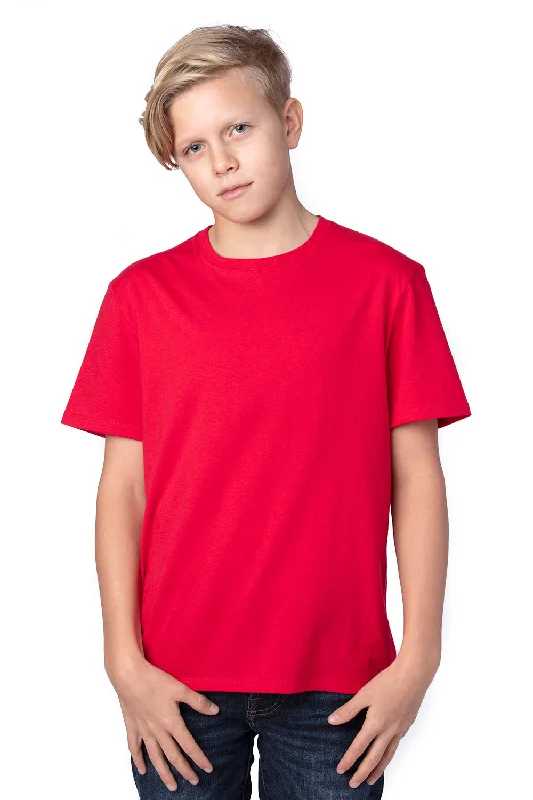 khaki graphic print t-shirts vibrant -Threadfast Apparel Youth Ultimate Short Sleeve Crewneck T-Shirt - Red