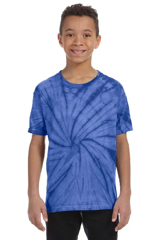 indigo lightweight t-shirts summer -Tie-Dye Youth Short Sleeve Crewneck T-Shirt - Royal Blue