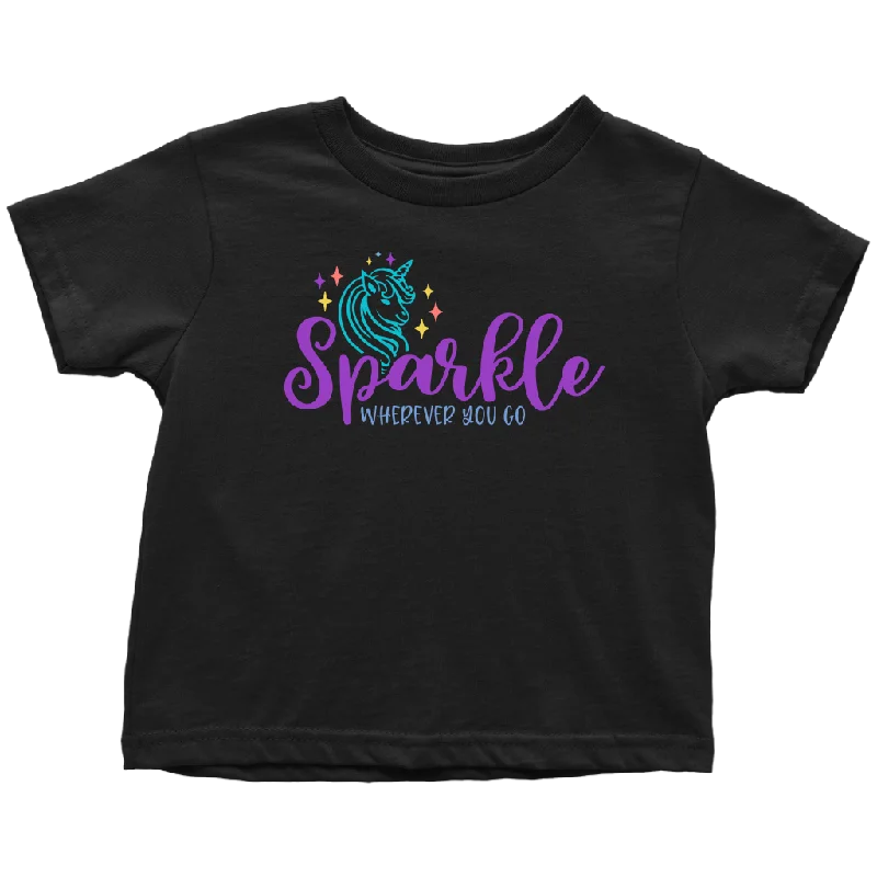 lilac lightweight t-shirts summer -Toddler Unicorn T-Shirt SPARKLE Wherever You Go