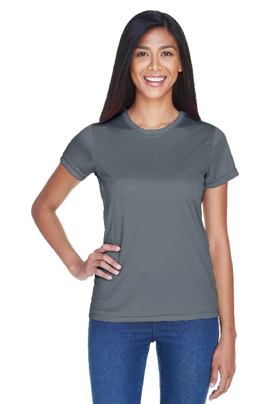 taupe long sleeve t-shirts cozy -UltraClub Womens Cool & Dry Performance Moisture Wicking Short Sleeve Crewneck T-Shirt - Charcoal Grey