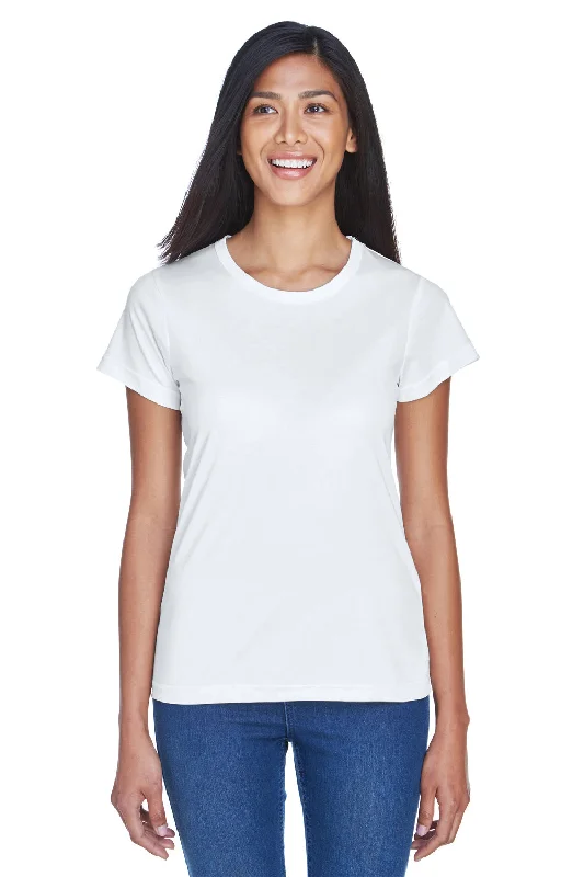 indigo quote t-shirts witty -UltraClub Womens Cool & Dry Performance Moisture Wicking Short Sleeve Crewneck T-Shirt - White