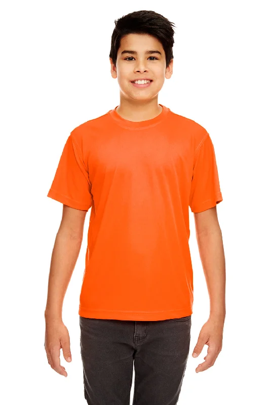 lilac cropped t-shirts chic -UltraClub Youth Cool & Dry Performance Moisture Wicking Short Sleeve Crewneck T-Shirt - Bright Orange