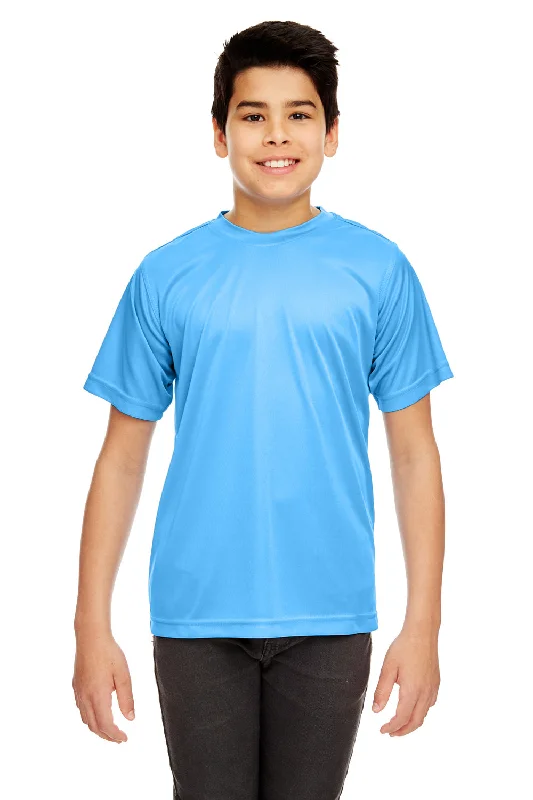 peach slogan t-shirts funny -UltraClub Youth Cool & Dry Performance Moisture Wicking Short Sleeve Crewneck T-Shirt - Columbia Blue