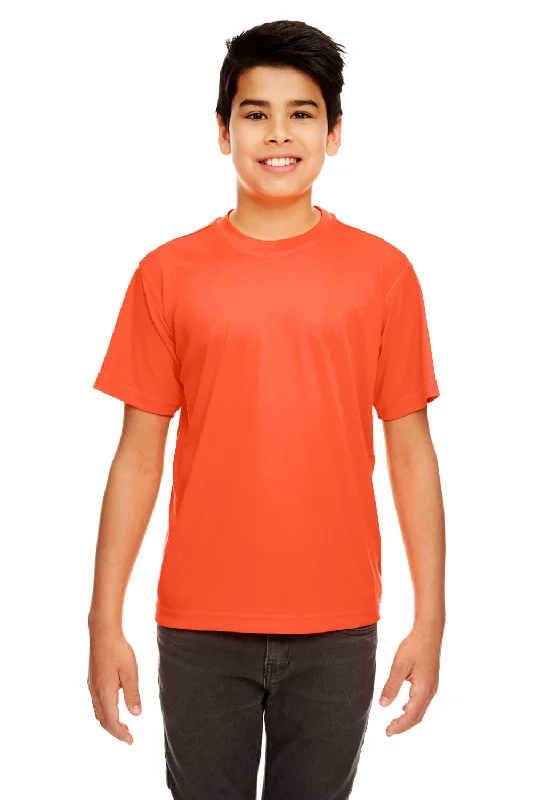 taupe ribbed t-shirts textured -UltraClub Youth Cool & Dry Performance Moisture Wicking Short Sleeve Crewneck T-Shirt - Orange