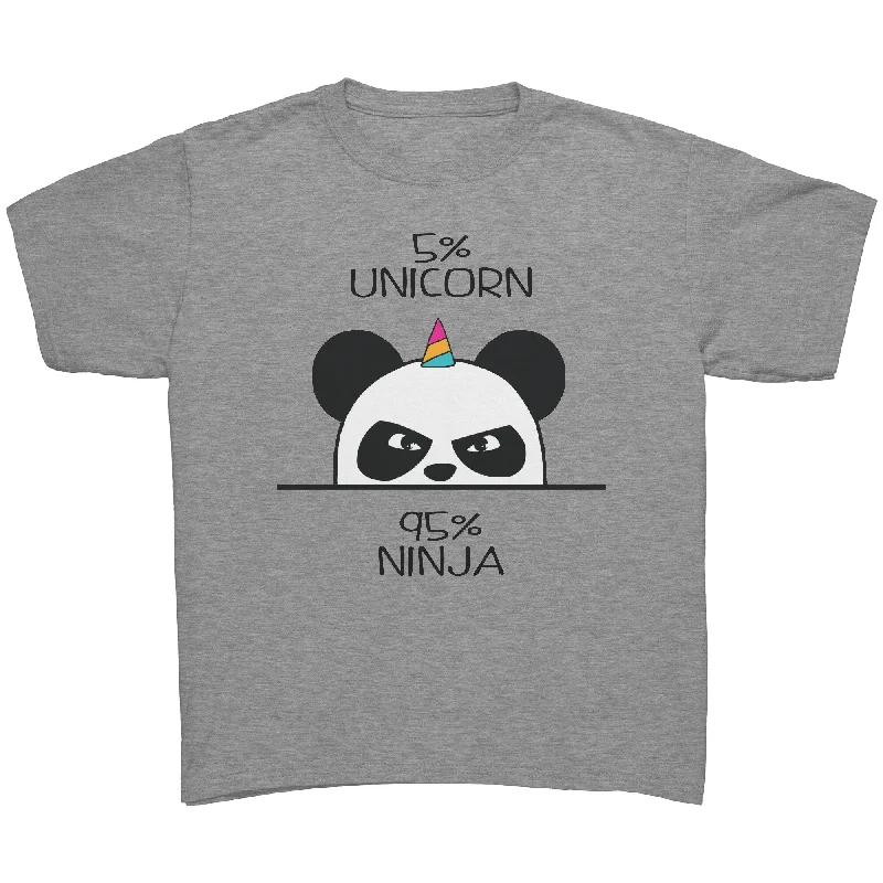 teal floral t-shirts boho -UNICORN NINJA PANDA Youth/Child/Kids T-Shirt