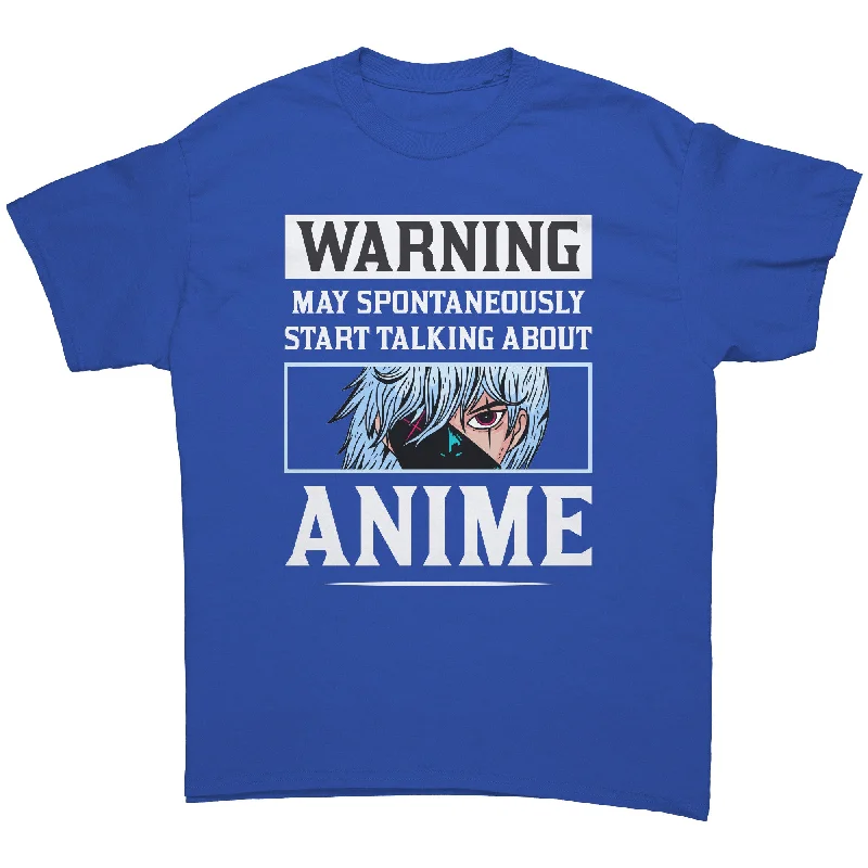 lilac vintage logo t-shirts retro -Warning I May Spontaneously Start Talking About Anime Unisex T-Shirt