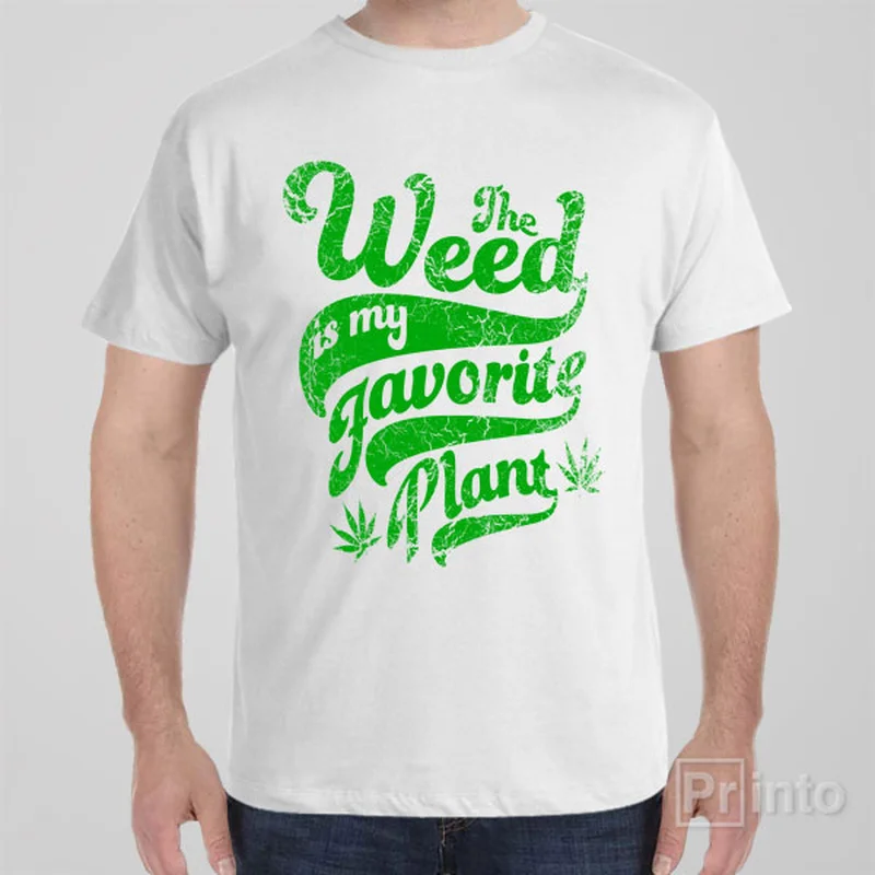 taupe tie-dye t-shirts funky -Weed my favorite plan - T-shirt