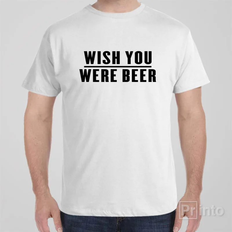 teal pocket t-shirts versatile -Wish you were beer - T-shirt