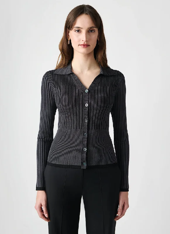 cardigan chill luxe -Bicolour Rib Cardigan